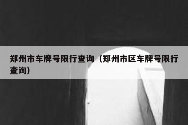 郑州市车牌号限行查询（郑州市区车牌号限行查询） 第1张