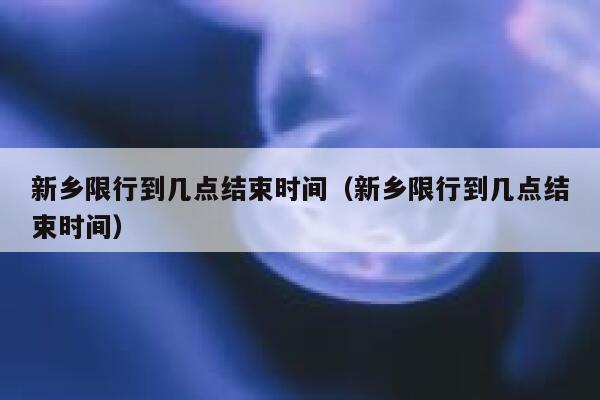 新乡限行到几点结束时间（新乡限行到几点结束时间） 第1张
