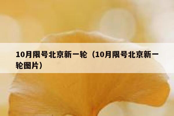 10月限号北京新一轮（10月限号北京新一轮图片） 第1张