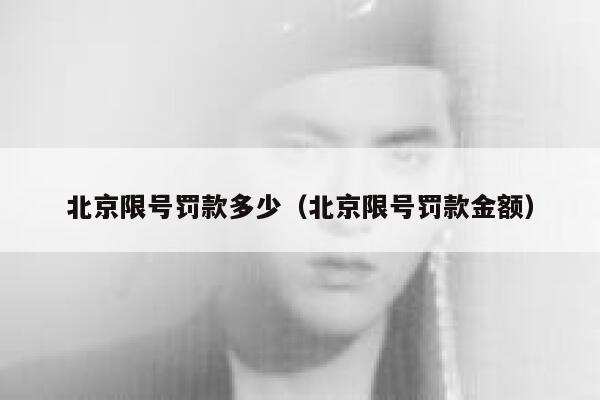 北京限号罚款多少（北京限号罚款金额） 第1张