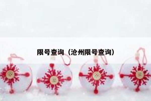 限号查询（沧州限号查询） 第1张