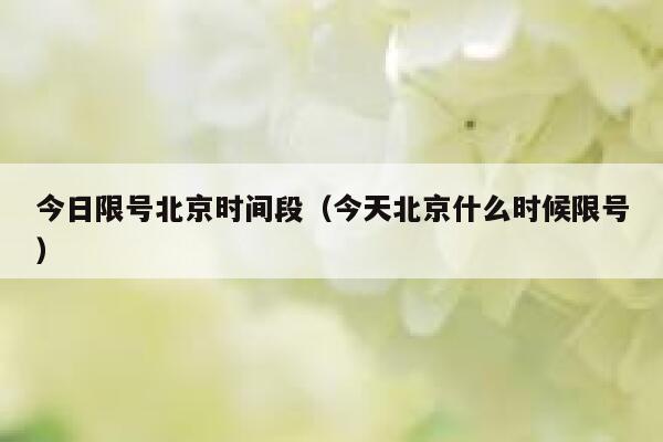 今日限号北京时间段（今天北京什么时候限号） 第1张