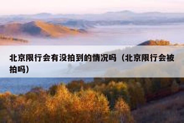北京限行会有没拍到的情况吗（北京限行会被拍吗） 第1张