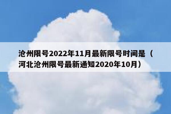 沧州限号2022年11月最新限号时间是（河北沧州限号最新通知2020年10月） 第1张