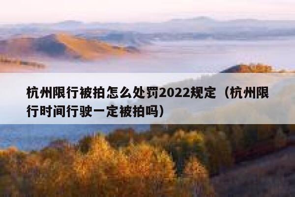 杭州限行被拍怎么处罚2022规定（杭州限行时间行驶一定被拍吗） 第1张