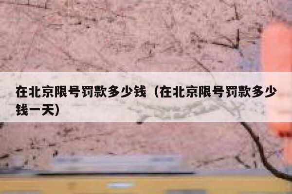 在北京限号罚款多少钱（在北京限号罚款多少钱一天） 第1张