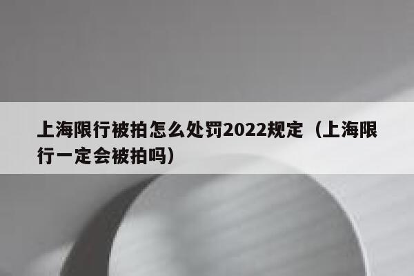 上海限行被拍怎么处罚2022规定（上海限行一定会被拍吗） 第1张