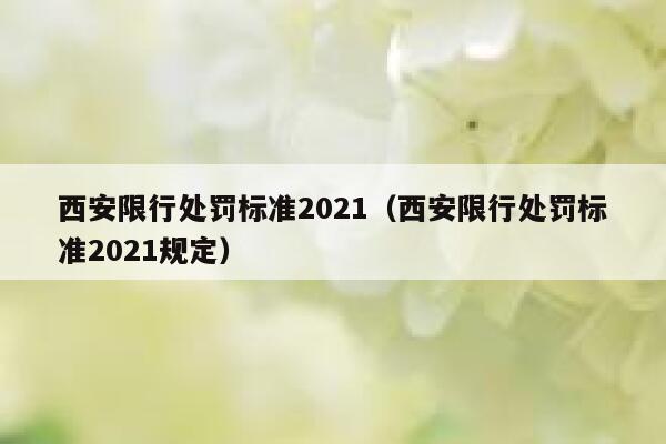 西安限行处罚标准2021（西安限行处罚标准2021规定） 第1张