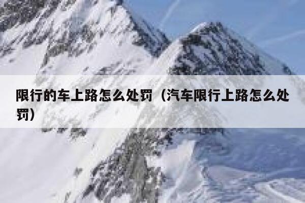 限行的车上路怎么处罚（汽车限行上路怎么处罚） 第1张