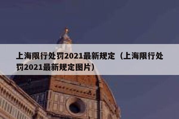 上海限行处罚2021最新规定（上海限行处罚2021最新规定图片） 第1张