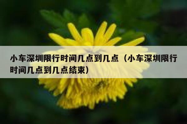 小车深圳限行时间几点到几点(小车深圳限行时间几点到几点结束) 第1张 小车深圳限行时间几点到几点(小车深圳限行时间几点到几点结束) 第1张
