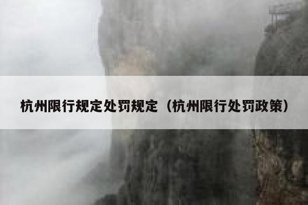 杭州限行规定处罚规定（杭州限行处罚政策） 第1张