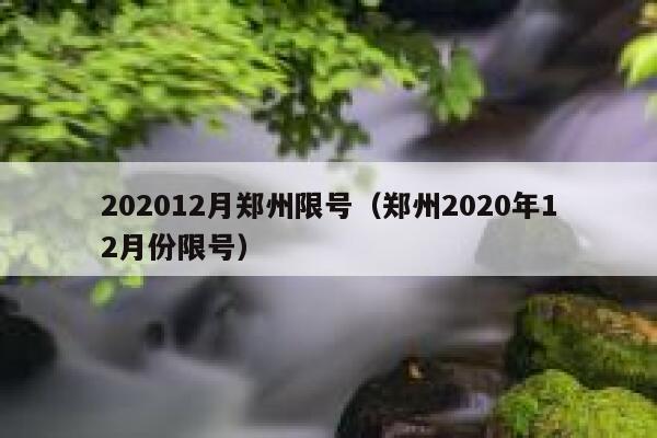 202012月郑州限号(郑州2020年12月份限号) 第1张 202012月郑州限号(郑州2020年12月份限号) 第1张