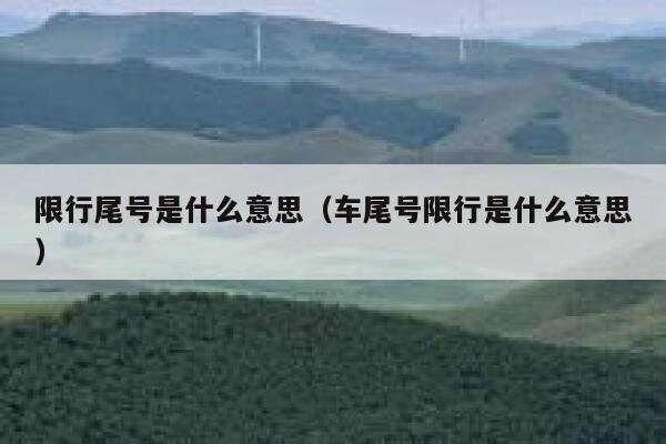 限行尾号是什么意思（车尾号限行是什么意思） 第1张