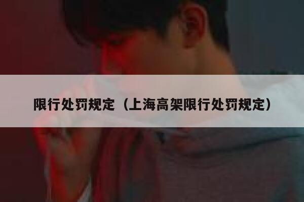 限行处罚规定（上海高架限行处罚规定） 第1张