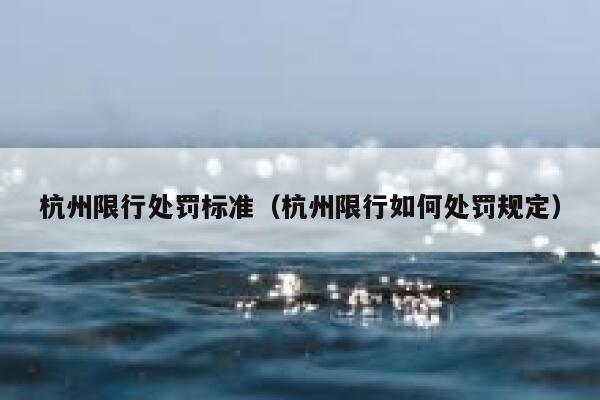 杭州限行处罚标准（杭州限行如何处罚规定） 第1张