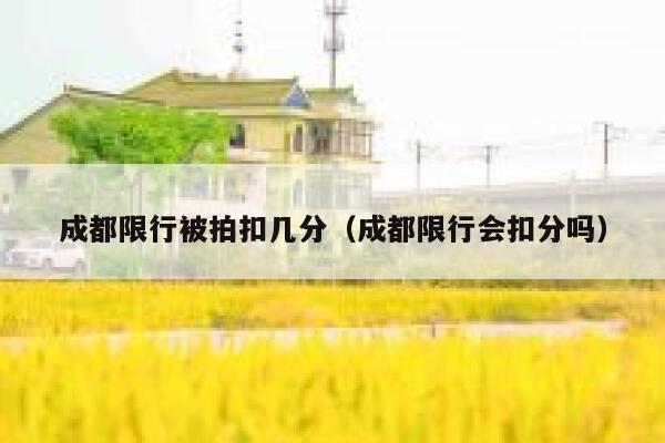 成都限行被拍扣几分（成都限行会扣分吗） 第1张