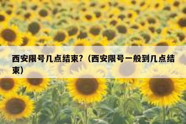 西安限号几点结束?（西安限号一般到几点结束） 第1张