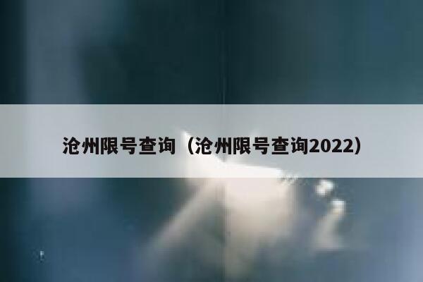 沧州限号查询（沧州限号查询2022） 第1张