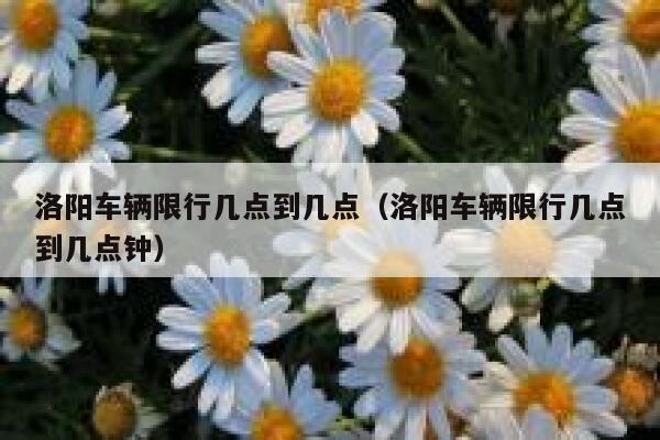 洛阳车辆限行几点到几点（洛阳车辆限行几点到几点钟） 第1张