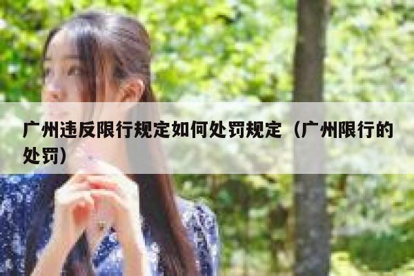 广州违反限行规定如何处罚规定（广州限行的处罚） 第1张