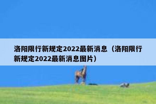 洛阳限行新规定2022最新消息（洛阳限行新规定2022最新消息图片） 第1张