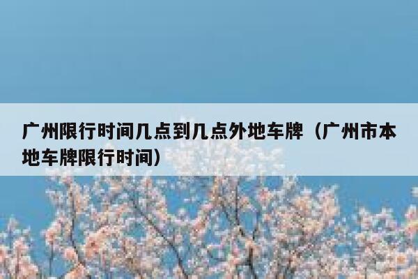 广州限行时间几点到几点外地车牌（广州市本地车牌限行时间） 第1张