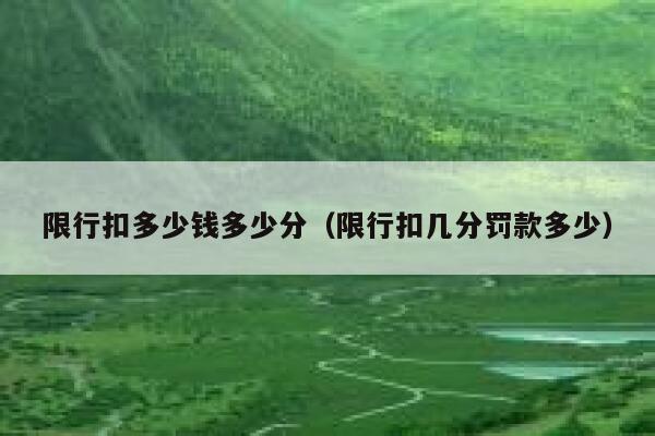 限行扣多少钱多少分（限行扣几分罚款多少） 第1张