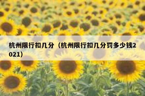杭州限行扣几分（杭州限行扣几分罚多少钱2021） 第1张