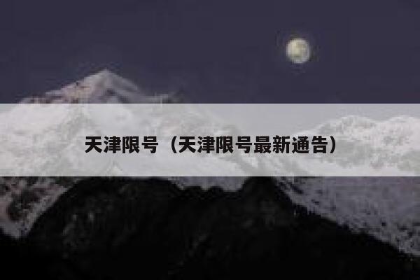 天津限号（天津限号最新通告） 第1张