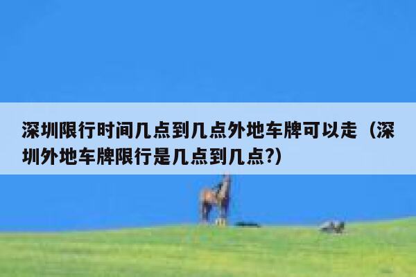 深圳限行时间几点到几点外地车牌可以走（深圳外地车牌限行是几点到几点?） 第1张