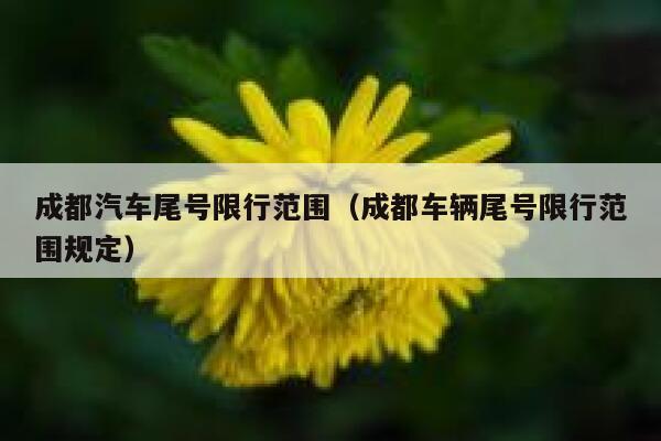成都汽车尾号限行范围（成都车辆尾号限行范围规定） 第1张