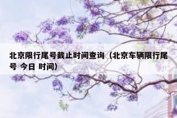 北京限行尾号截止时间查询（北京车辆限行尾号 今日 时间） 第1张