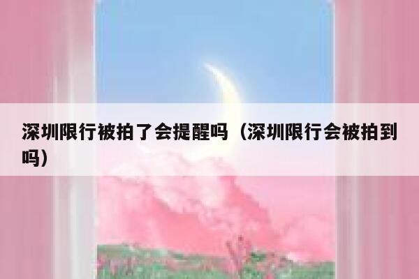 深圳限行被拍了会提醒吗（深圳限行会被拍到吗） 第1张