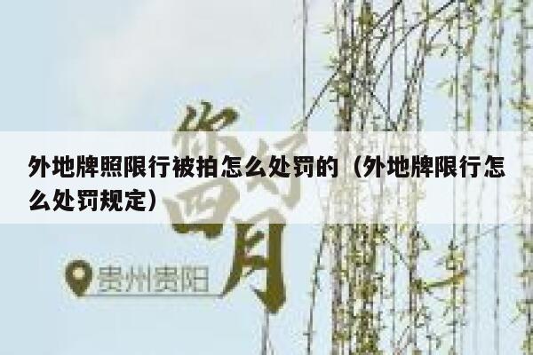 外地牌照限行被拍怎么处罚的（外地牌限行怎么处罚规定） 第1张
