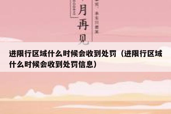 进限行区域什么时候会收到处罚（进限行区域什么时候会收到处罚信息） 第1张