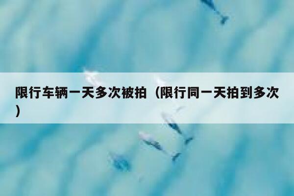 限行车辆一天多次被拍（限行同一天拍到多次） 第1张