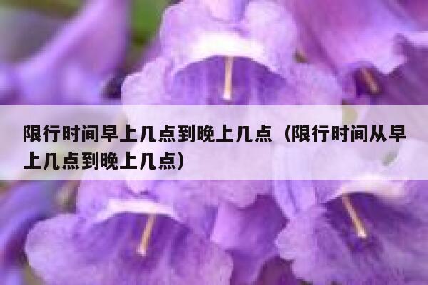 限行时间早上几点到晚上几点（限行时间从早上几点到晚上几点） 第1张