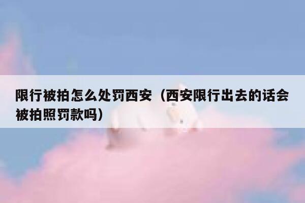 限行被拍怎么处罚西安（西安限行出去的话会被拍照罚款吗） 第1张