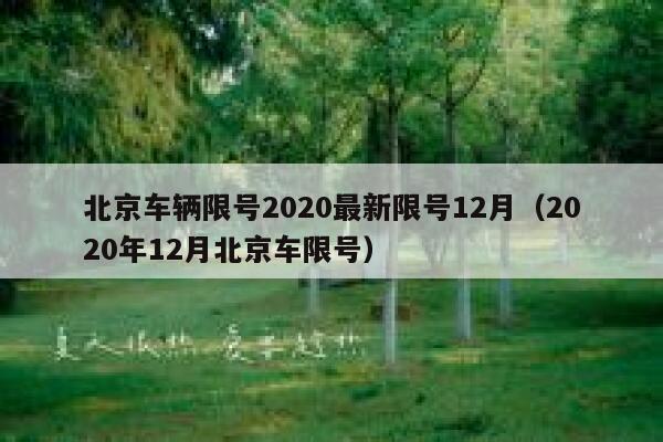 北京车辆限号2020最新限号12月（2020年12月北京车限号） 第1张