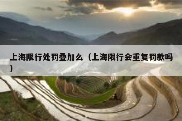 上海限行处罚叠加么（上海限行会重复罚款吗） 第1张