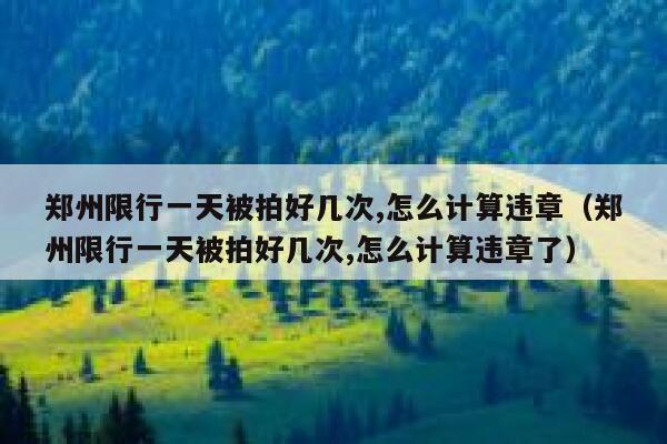 郑州限行一天被拍好几次,怎么计算违章（郑州限行一天被拍好几次,怎么计算违章了） 第1张