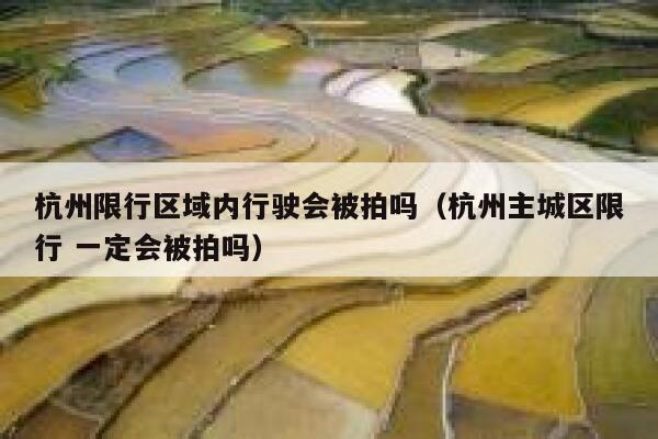 杭州限行区域内行驶会被拍吗（杭州主城区限行 一定会被拍吗） 第1张