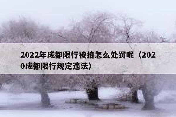 2022年成都限行被拍怎么处罚呢（2020成都限行规定违法） 第1张