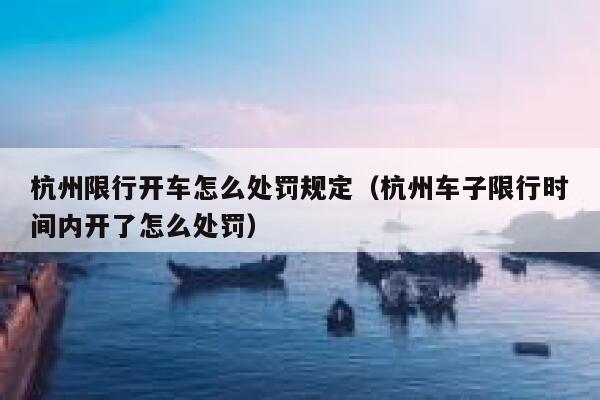 杭州限行开车怎么处罚规定（杭州车子限行时间内开了怎么处罚） 第1张
