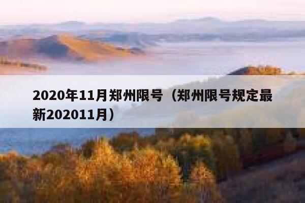 2020年11月郑州限号（郑州限号规定最新202011月） 第1张