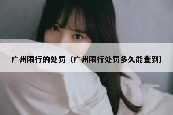 广州限行的处罚（广州限行处罚多久能查到） 第1张