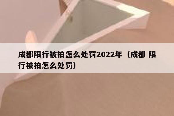 成都限行被拍怎么处罚2022年（成都 限行被拍怎么处罚） 第1张