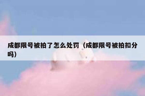 成都限号被拍了怎么处罚（成都限号被拍扣分吗） 第1张