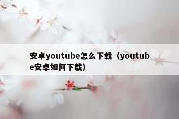 安卓youtube怎么下载（youtube安卓如何下载） 第1张